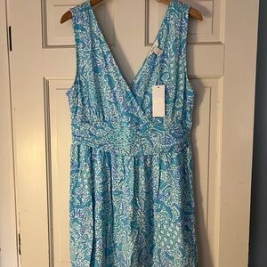 NWT Lilly Pulitzer Clara Sleeveless Romper in Resort White Goombay Grooves - XL